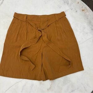 BCBGENERATION High Waist Tan Shorts with Tie Belt size L